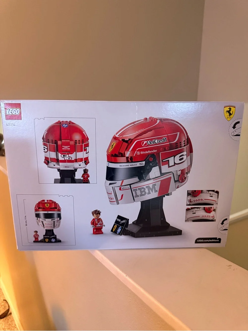 LEGO Ferrari Charles Leclerc Racing Helmet - Red White Black